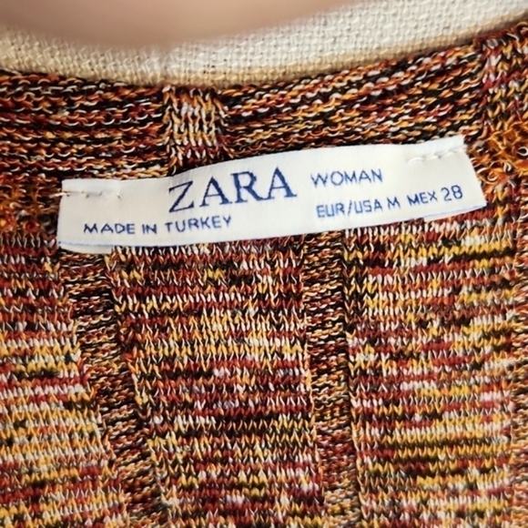 WOMENS ZARA multicolor long short sleeve top size Medium. - Picture 9 of 15
